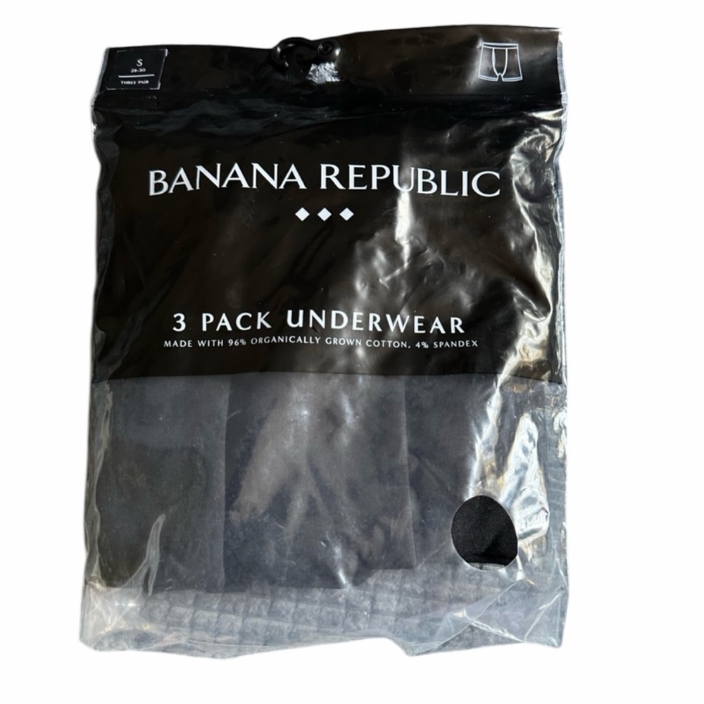 Banana Republic Black Men's 3 Pack Knit Boxer Briefs - Size Small - NWT